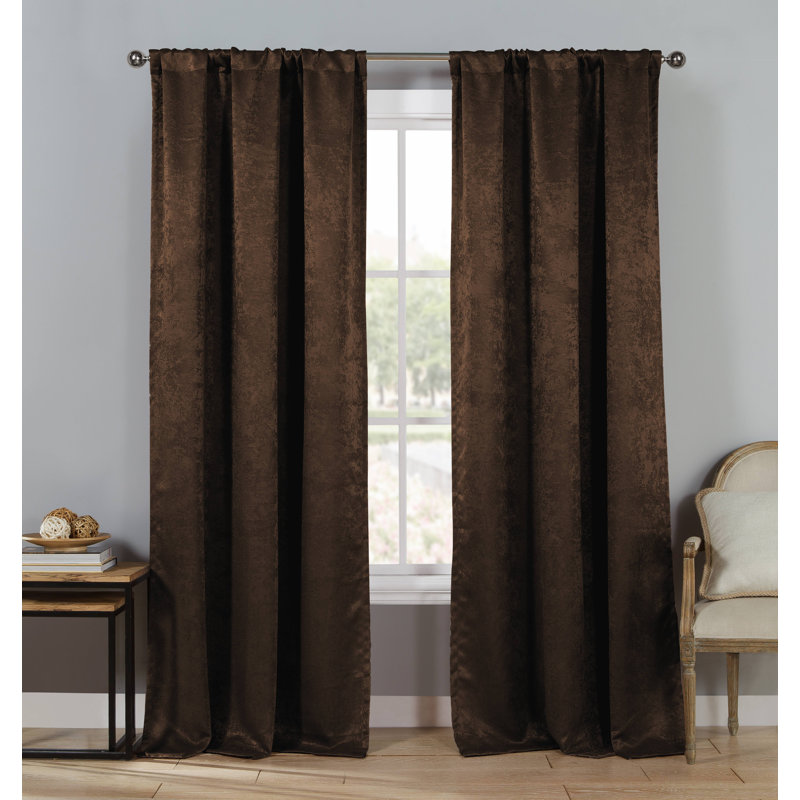 Larson Blackout Curtain Pair, Chocolate, 27'' W x 84'' L