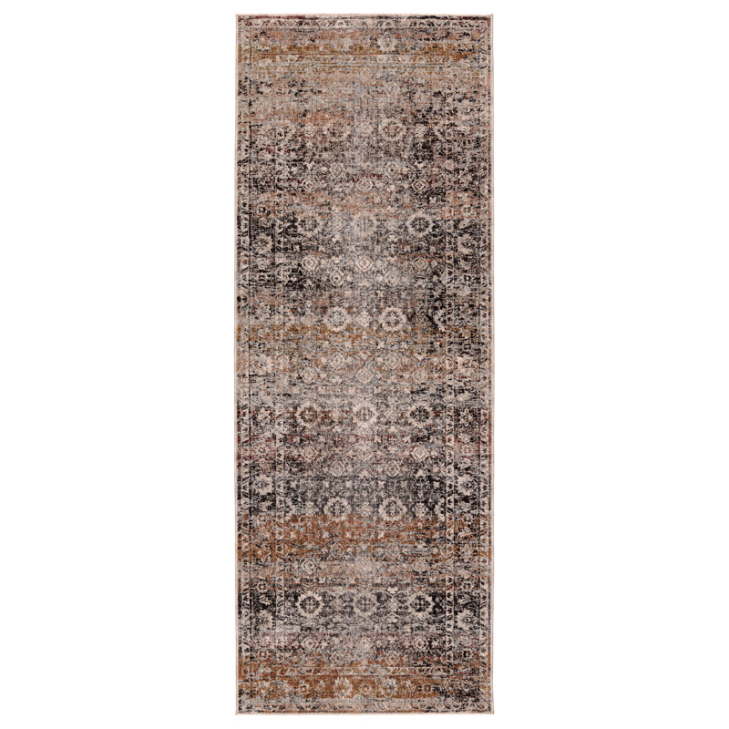 Oriental Jet Black/Aragon/Natural Area Rug, Runner 2'5" x 10'