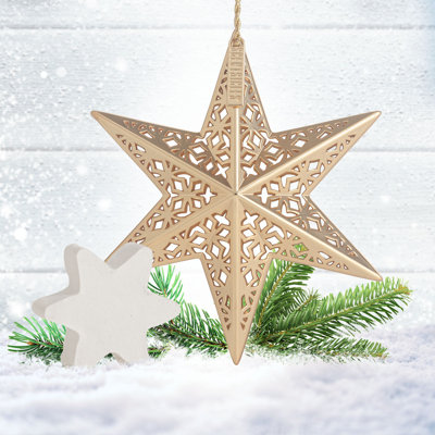 Scented Decorative Ornament, Metal Star, Winter Fir with Refill