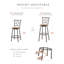 Tabouret de bar et de comptoir pivotant convertible moderne et contemporain en microfibre de 53 cm (21 po) avec pivotement à 360 degrés, hauteur réglable et cadre en fer (ensemble de 3)