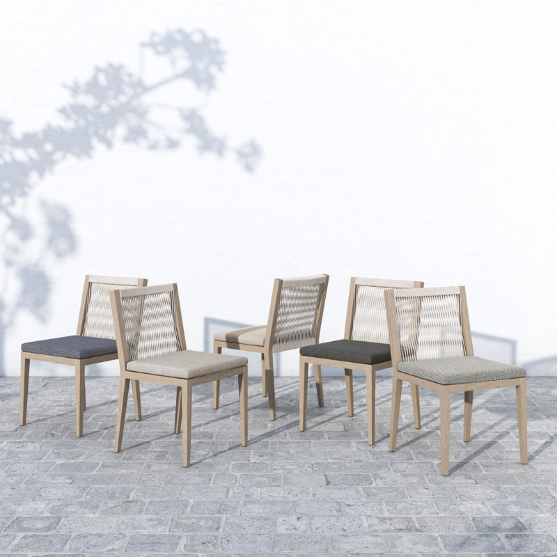 Dimitri Outdoor Dining Side Chair, Gray, Faye Sand