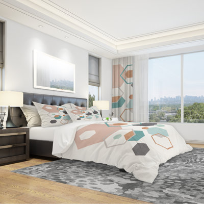 Ensemble de housse de couette hexagons motif vii