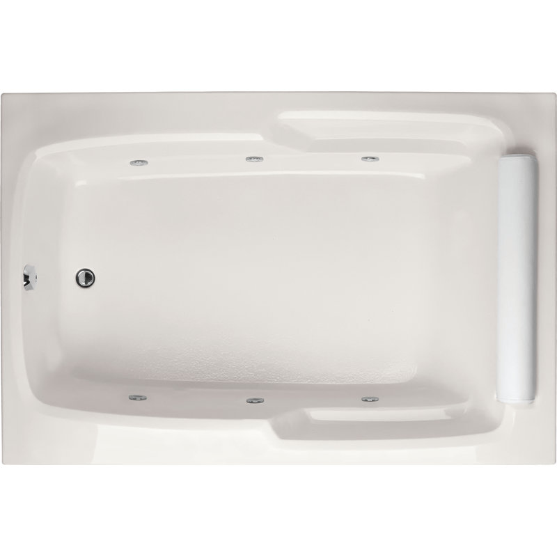 Duo 66'' x 48'' Soaking Acrylic Bathtub, Biscuit, White