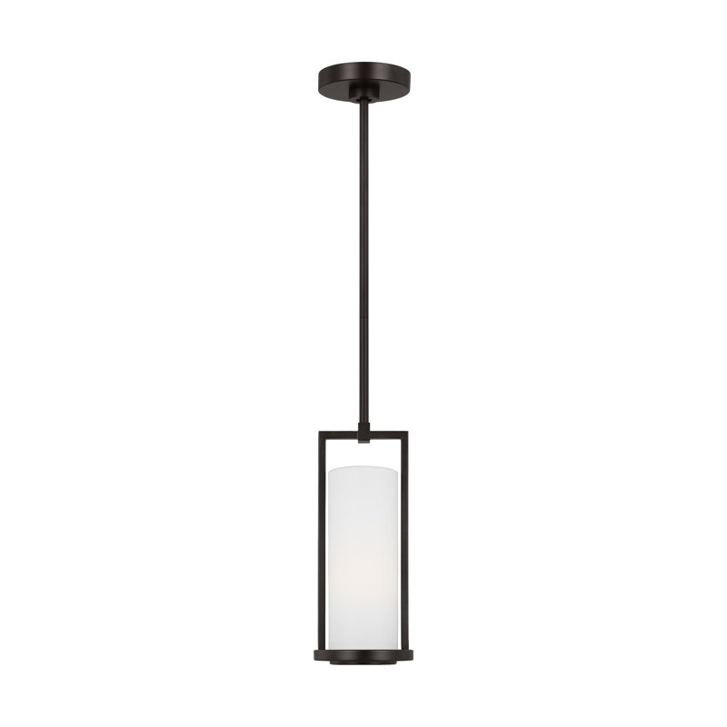 Luminaire suspendu cylindrique à 1 lumière Tuomo, Fer vieilli, H 12,5 po x l 5,13 po x P 5,13 po