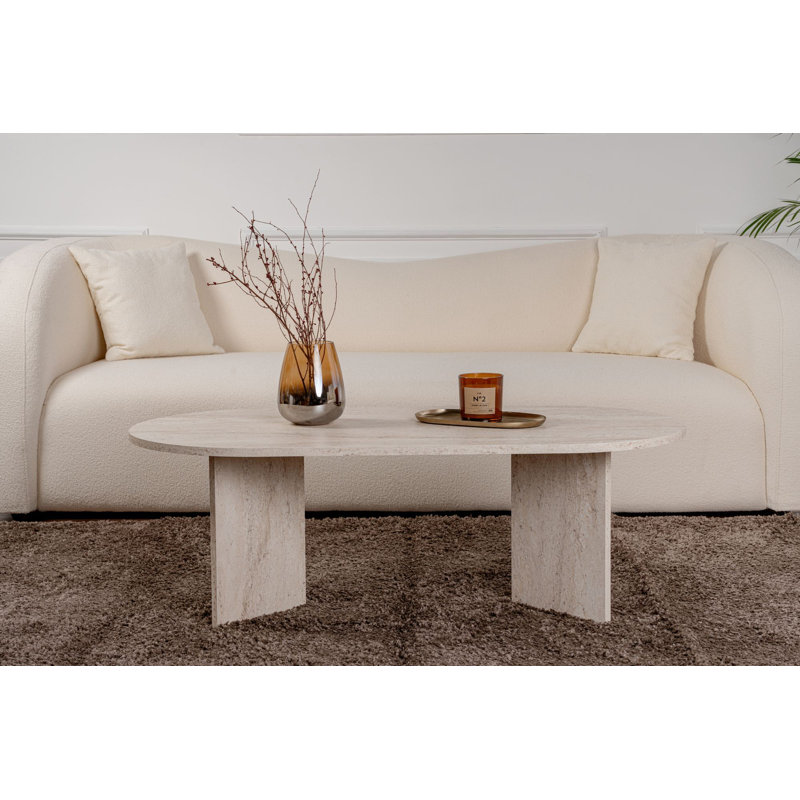 Chrisina Modern Coffee Table, 46.9 x 15.7 x 23.6 inches | 100% Melamine Coated Particle Board, Thickness: 0.7 inches | Stylish Marble Design, Perfect for Living Room & Contemporary Spaces, Durable & Elegant Finish