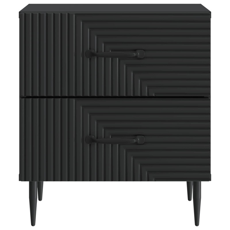 43cm W Manufactured Wood Bedside Table, Black