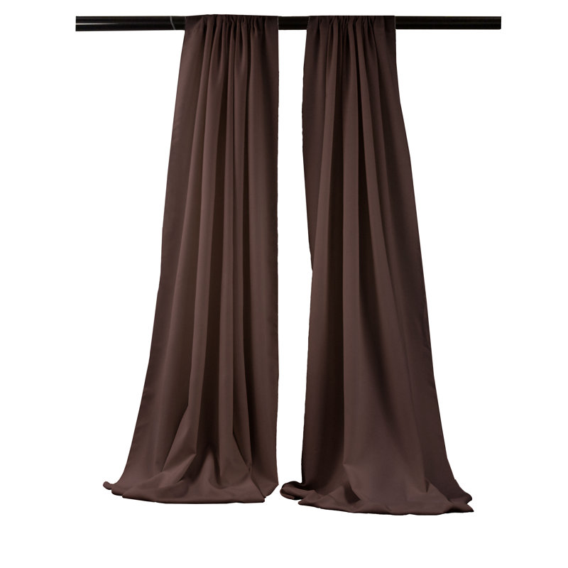 Angiens Polyester Semi-Sheer Drape Pair, Brown