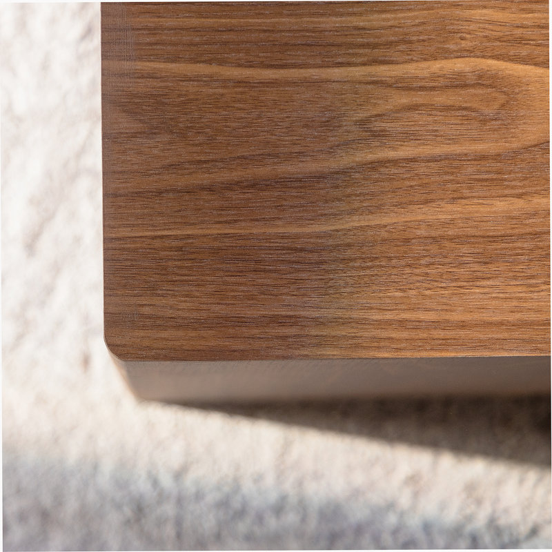 Table basse en MDF imitation bois imitation grain de bois, table d'appoint cubique, ensemble pour chambre à coucher pour petit espace, ensemble de 2, entièrement assemblé, noyer