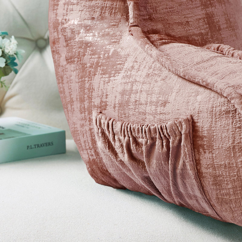 Textured Velvet Bedrest Pillow Cover & Insert, Withered Rose