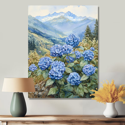 Hortensias dans la prairie de montagne III - impressions sur toile florales