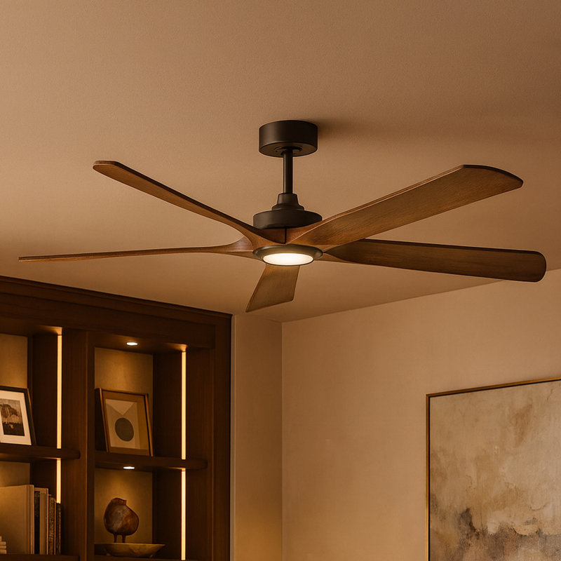 Ventilateur de plafond Hinkley Layton, Noyer, Noir mat