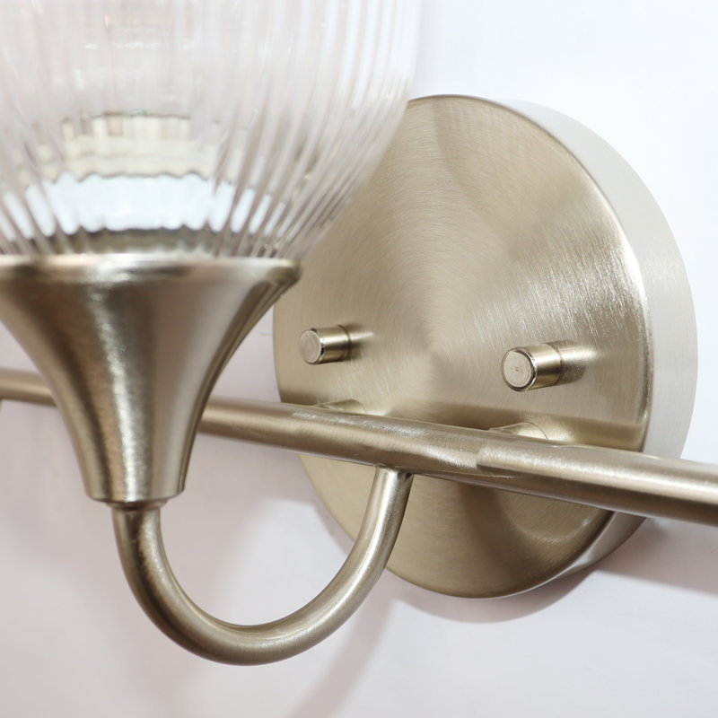 Bathroom Light Fixtures, 3-Light Brushed Bathroom Vanity Lights with Glass Shade, Modern Bathroom Lights Over Mirror, Vanity Lighting Fixtures
