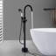 45 1/4 po Robinet de baignoire autoportant à 2 poignées avec pomme de douche à main-111704747