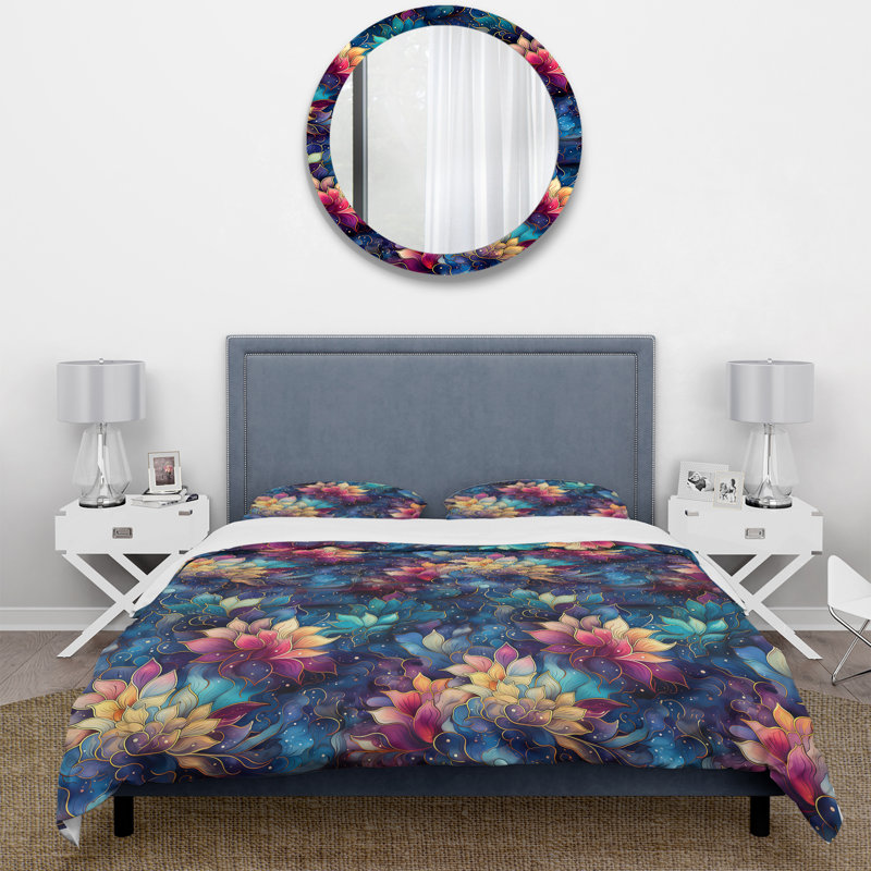 Ensemble de housse de couette à motif marocain Boho, Housse de couette pour très grand lit et 2 très