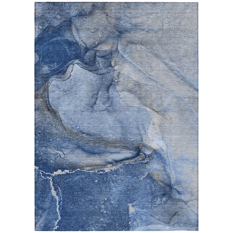 Bhola Washable Abstract Indoor / Outdoor Rug, Rectangle 3' x 5'