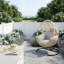 42 très larges fauteuils suspendus à base en U avec coussin de 8 pouces, rotin PE résistant aux intempéries et housse imperméable pour patio, jardin et balcon-963338766