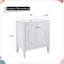 Meuble-lavabo de salle de bain blanc rétro 30 po avec lavabo en céramique, aucun assemblage requis