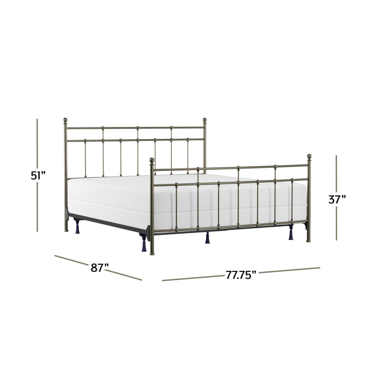 Eccleshall Metal Open-Frame Bed, Antique Bronze, King