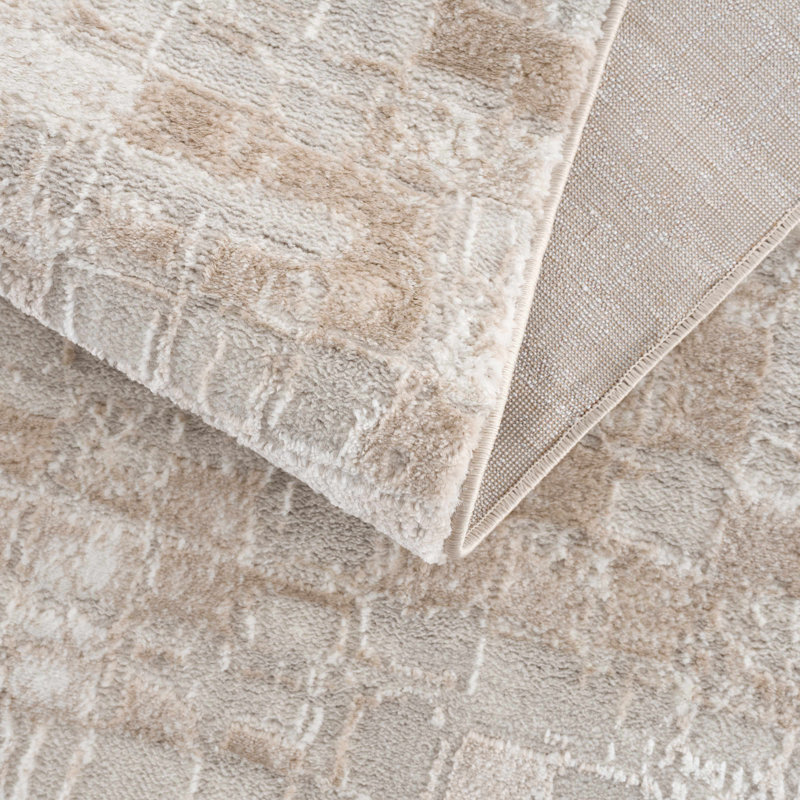 Straten Abstract Design Modern Cream/Beige Area Rug, Runner 2'7" x 7'3"