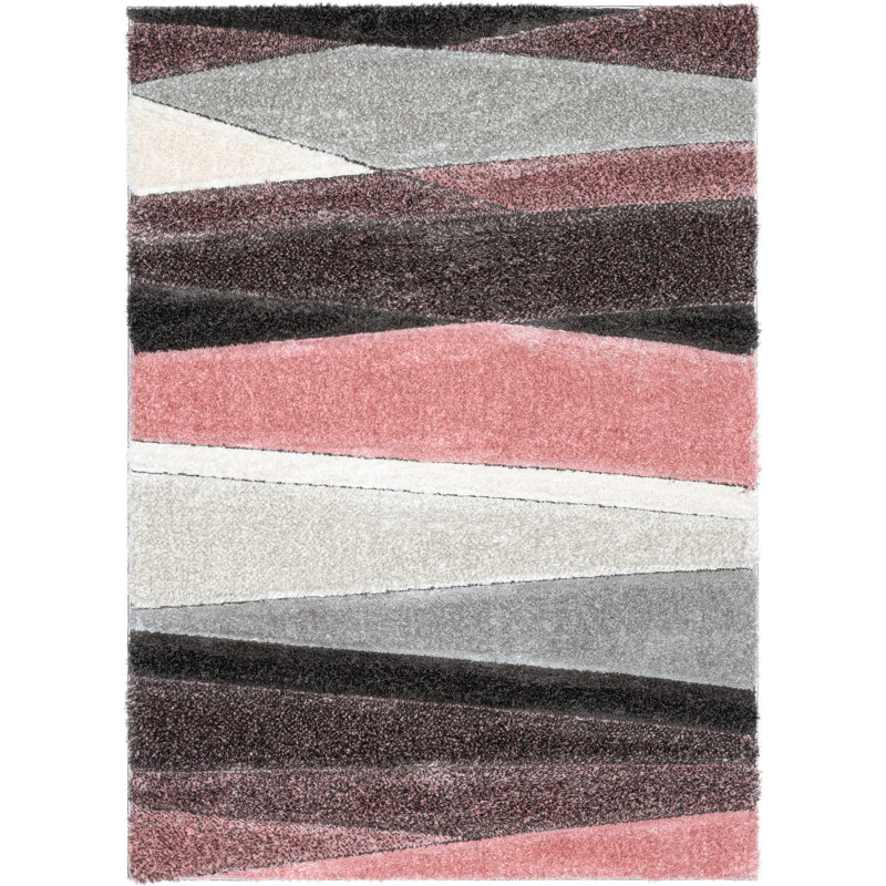 San Francisco Geometric Shag Area Rug, Rectangle 160 x 220cm
