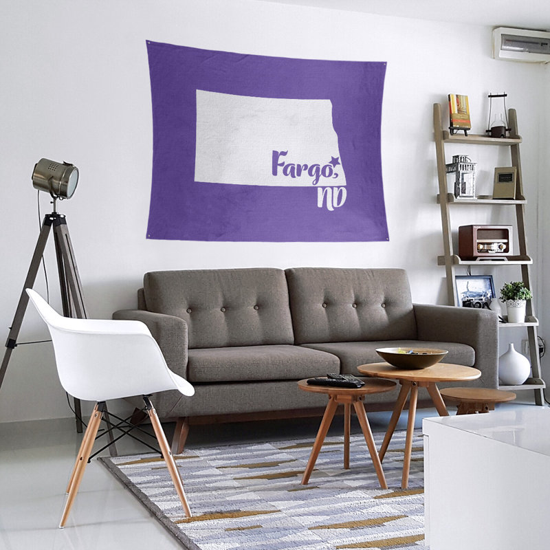 Tapisserie Fargo North Dakota, H 68 po x l 80 po, Mauve