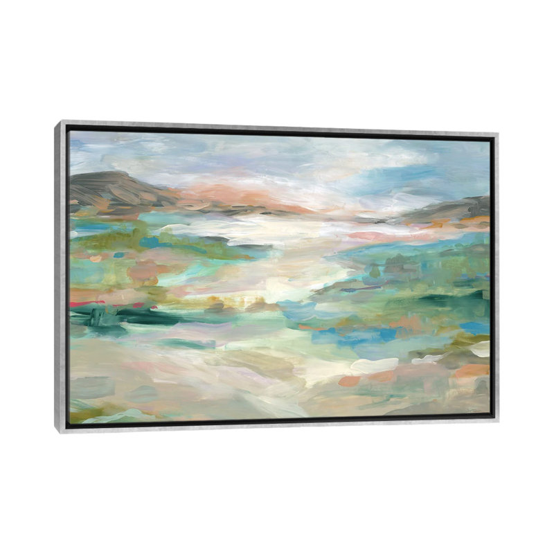 Vallée luxuriante - reproduction d'art murale - toile encadrée, H 18 po x l 26 po, Toile à cadre flottant sans passe-partout