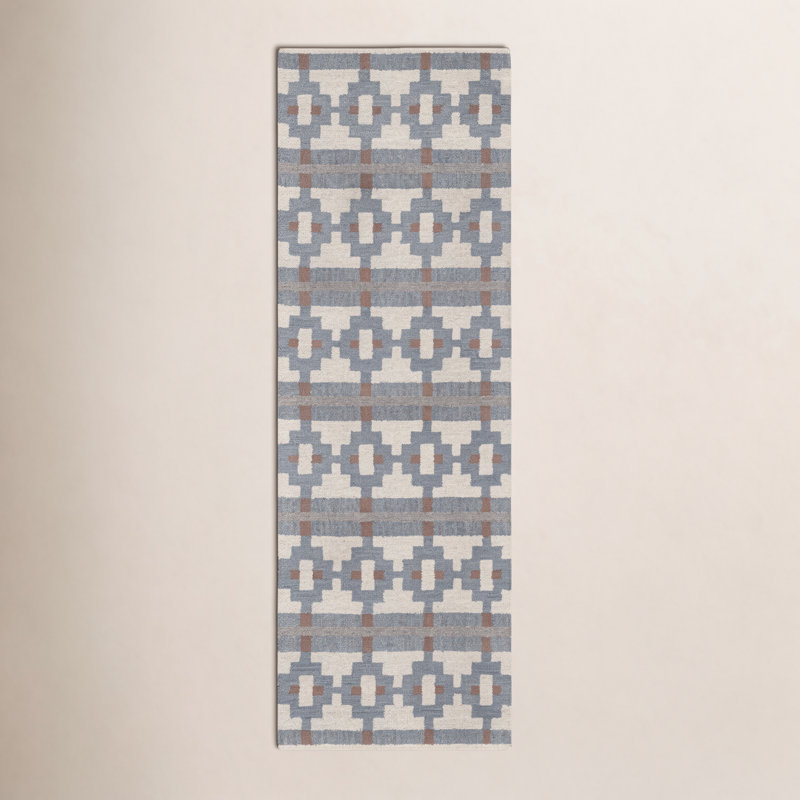 Tapis rectangulaire en laine Elsey, Tapis de couloir 2 pi 6 po x 8 pi