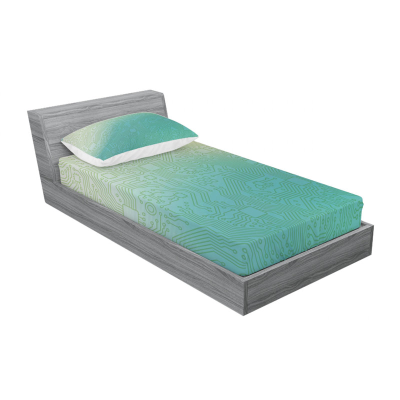 Microfiber Abstract Sheet Set, Twin XL Sheet Set with Fitted Sheet