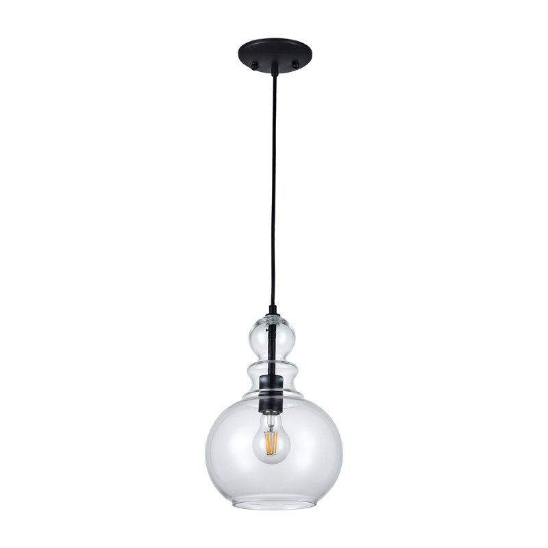 Luminaire suspendu sphérique 1 lumière Cadge, Bronze huilé
