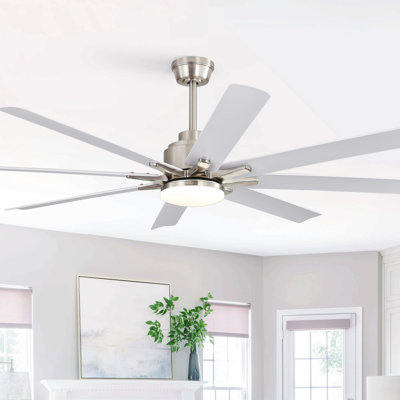 Modern 52-Inch Smart Ceiling Fan With Lights,6 Wind Speed,With 8 Black Abs Blades,Voice Remote,Fan For Bedroom,Living Room,Patio,Kitchen,Etc
