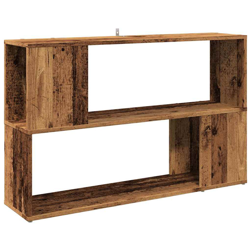 Borough Wharf Book Cabinet/Room Divider, Old Wood, (2 Shelves) 63cm H x 100cm W x 24cm D
