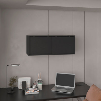 Armoire de rangement murale Note de 32 pouces de large avec portes coulissantes, option de rangement mural compact pour l'organisation de la chambre à coucher, du bureau, du salon ou du garage