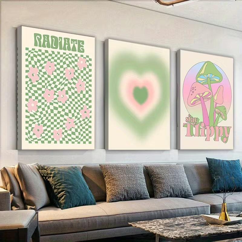 3 Piece Wrapped Canvas Print, 45 cm H x 90 cm W