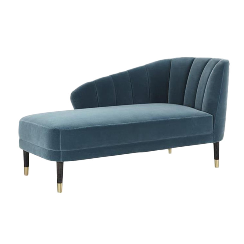Chaise longue rembourrée Calev, Chaise longue à accoudoir droit