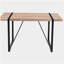 Table de salle à manger de style industriel en bois rectangulaire pour 4 à 6 personnes, plateau de table en bois artificiel de 1,5 pouce d'épaisseur, pieds en métal noir