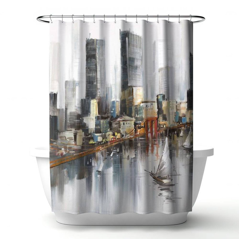 Shower Curtain CI172 – Polyester Shower Curtain, Dye Sublimation Print, 71" W × 74" L