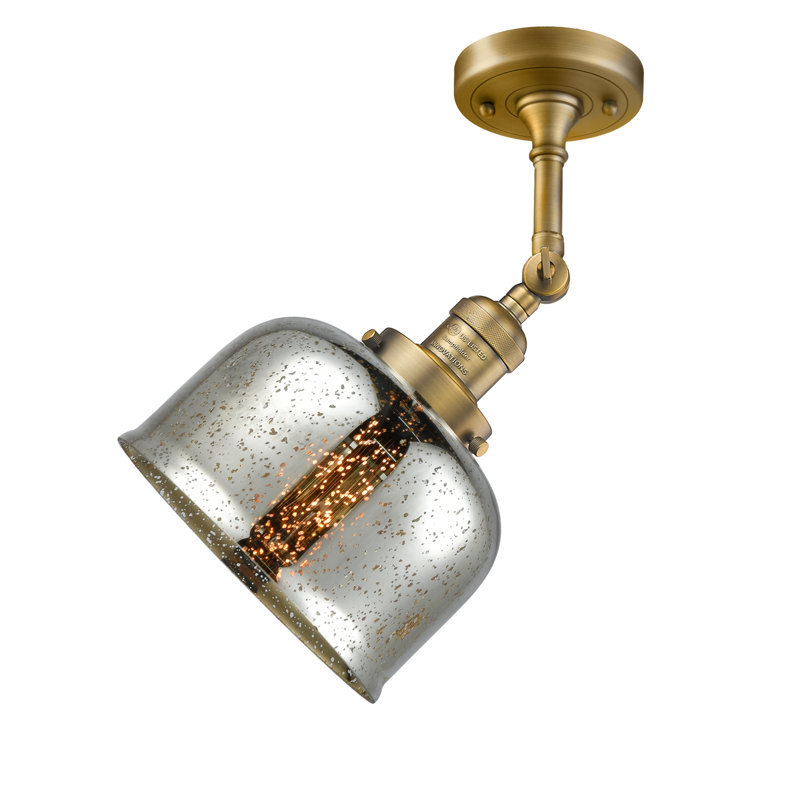 Bell - 1 Light 8" Sconce, Silver Mercury, Brushed Brass, No Bulb Included