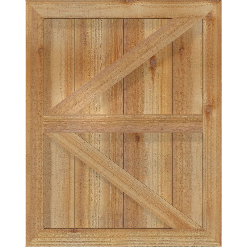 TimberCraft 5 3/8 "encadré avec panneaux n-lattes avec Z-Bar, cèdre rouge de l'Ouest, 21 1/2 po, 27"