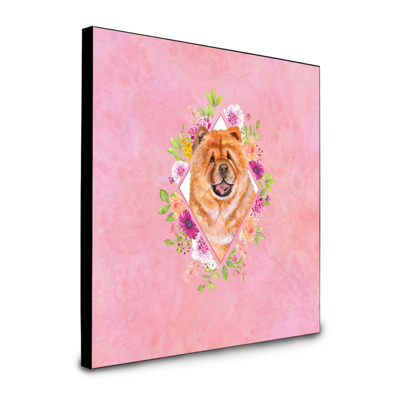 Panneau mural Dollman Flowers, Rose, Chow-chow brun