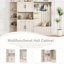 Gauche - Armoire de couloir droite, beige antique, rangement 2 en 1 et arbre, peut être utilisé séparément, facile à installer, suspension beige, 4 crochets, 5 armoires, 8 tablettes, assemblage
