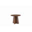 Ensemble de tables basses gigognes de style rétro. Disponible en finition noyer ou bois naturel. Tables d'appoint rondes avec pieds croisés. Idéal pour les salons et les salles à manger.-308847799