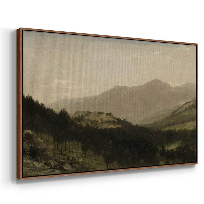 Paysage rétro - DLXV, Toile encadrée noyer flottant, H 27 po x l 41 po x P 2 po