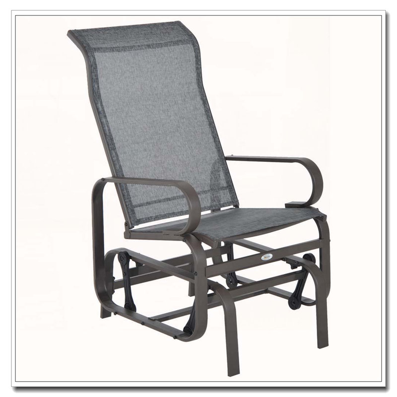 Fauteuil oscillant léger d'extérieur avec filet respirant Outsunny, Gris