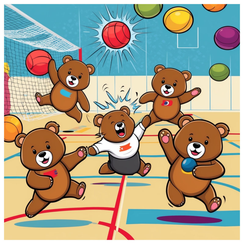 Caricature d'ours qui font du sport, Lit simple
