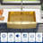 33" L x 21" W Farmhouse Gold Kitchen Sink 16 Gauge Stainless Steel Kitchen Sink Apron Front Sink