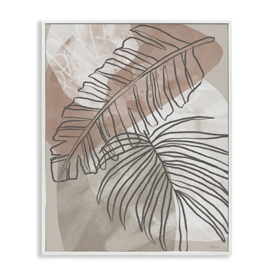 Giclée encadrée de feuilles de tons de terre tropicale, design par Cat Thurman Designs