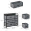 HOMCOM 3-Tier Fabric Bedroom Dresser with 7 Foldable Drawers, Grey