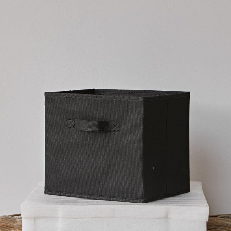 Rebrilliant Northville Fabric Decorative Basket, Black, 24cm H x 24cm W x 24cm D