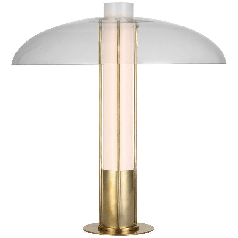 Kelly Wearstler Troye Medium Table Lamp, Antique/Burnished Brass, Clear