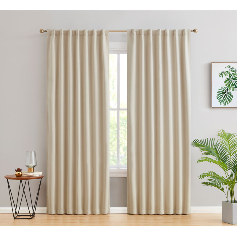 Arbas Curtain Pair, Beige, 52" W x 84" L